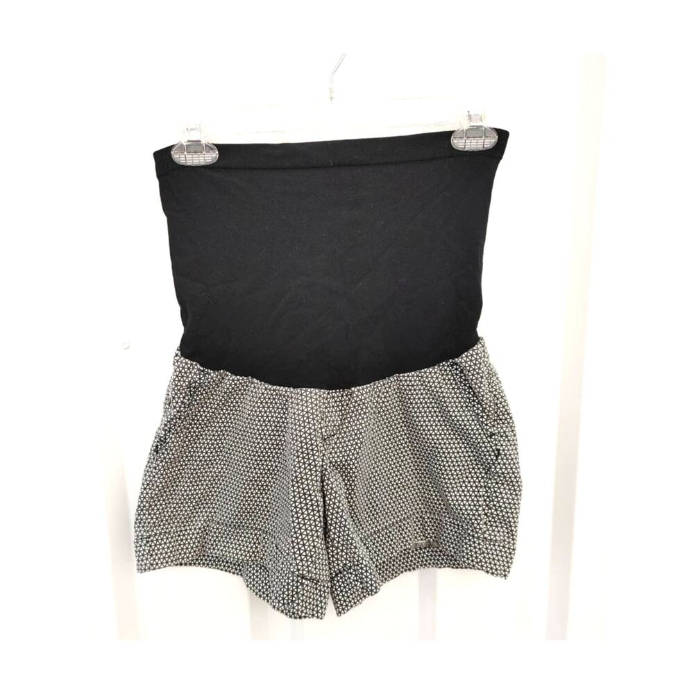 Motherhood Maternity Shorts Full Panel Black White Small